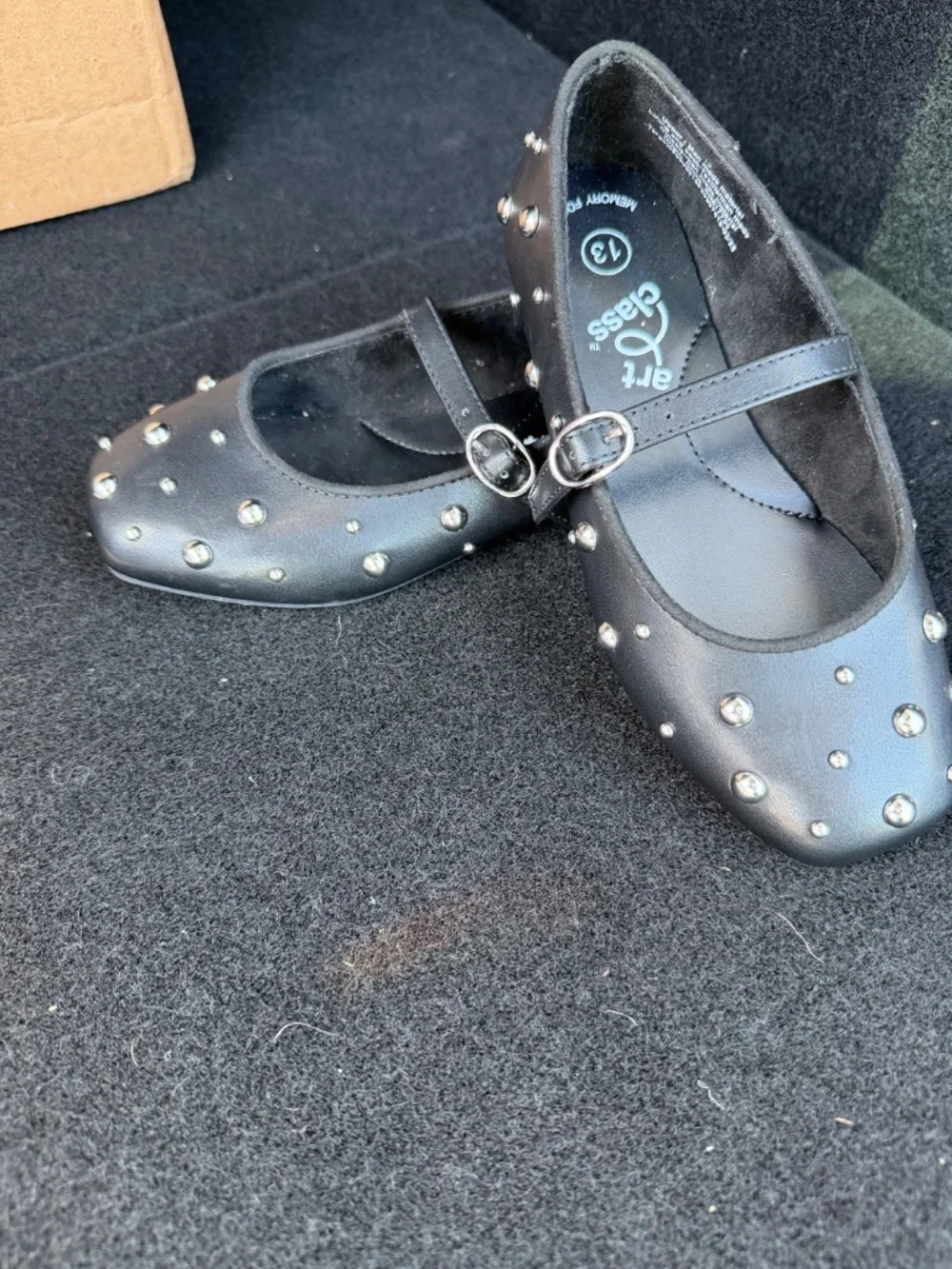 ✨ Art Class Kids Shoes Bundle Size 13 NWT Black Studded Flats & Leopard Sandals